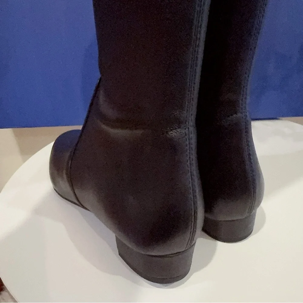 Stuart Weitzman Genna 25 City Boot Over the Knee Leather Black Size 37/6.5 NIB